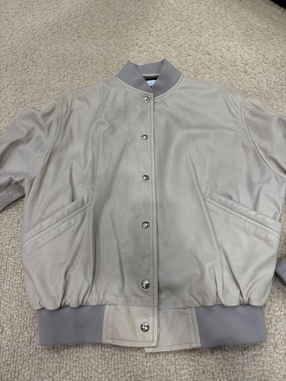 Iro Women’s Leather Bomber Jacket - Picture 4 of 12